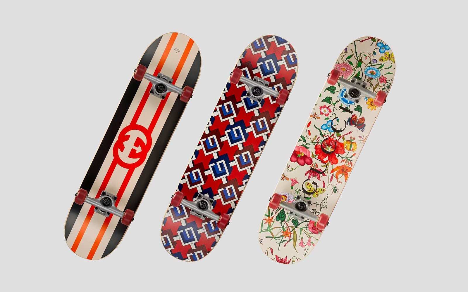sælger Postkort fodbold Gucci si butta sullo skateboarding rilasciando tre tavole personalizzate