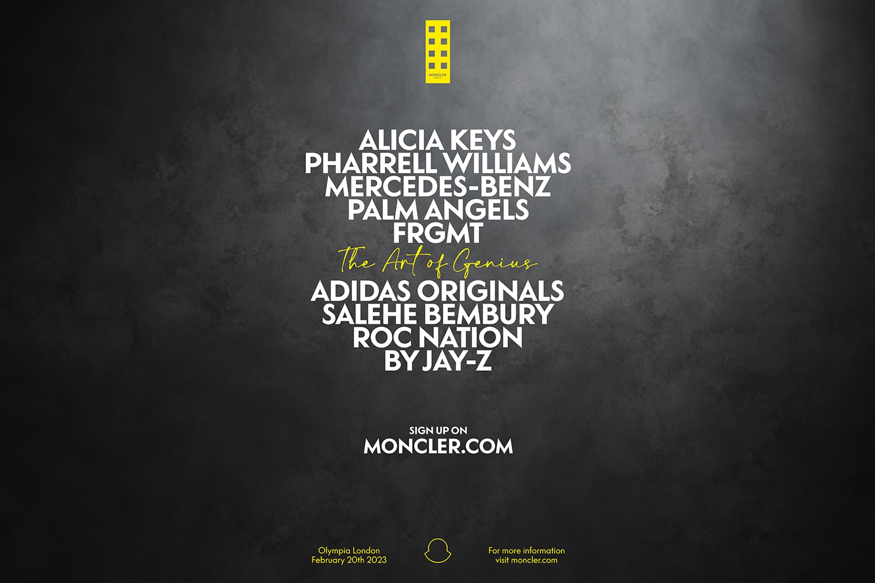 Moncler The Art Of Genius 2023 Line up