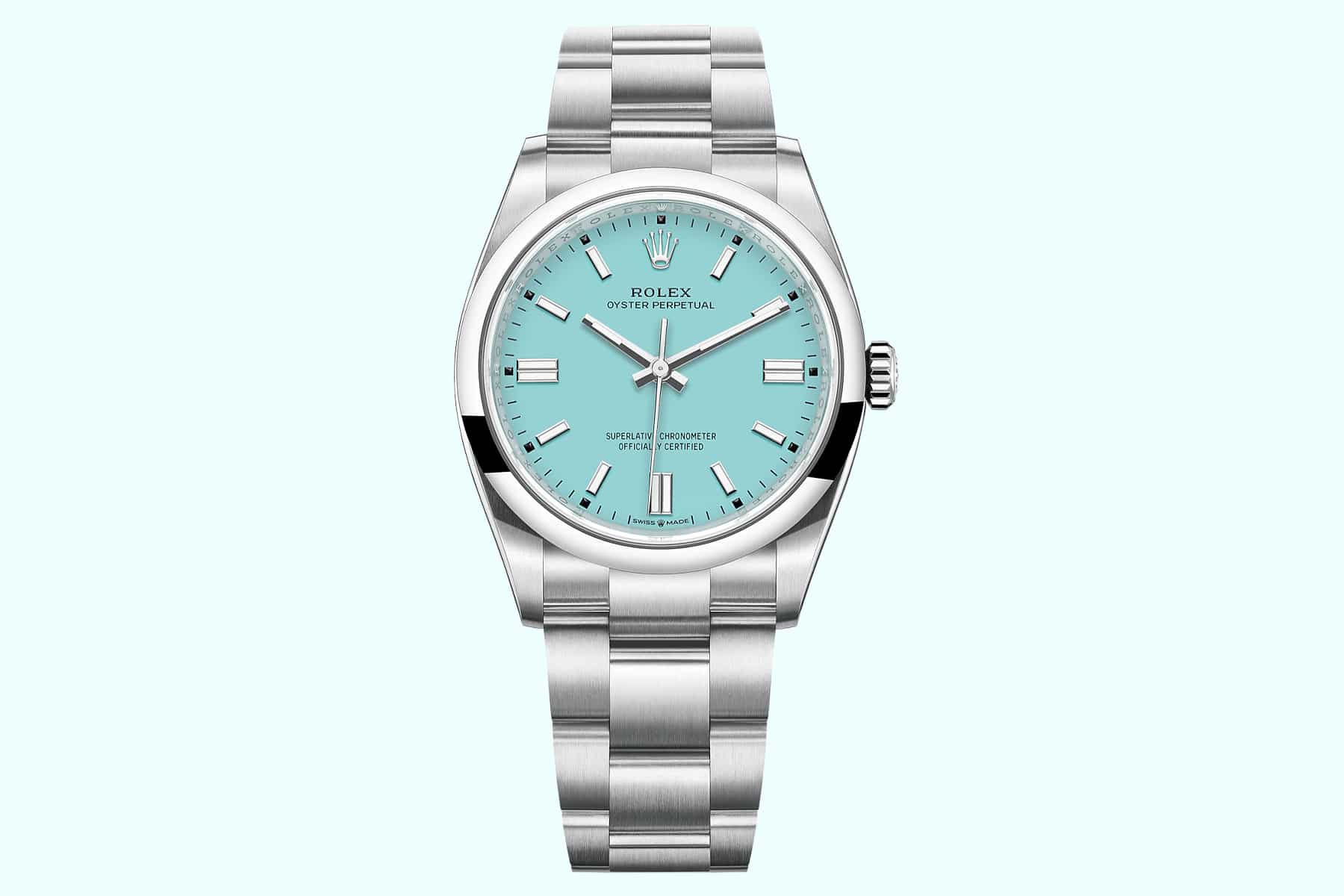 Rolex Oyster Perpetual Turquoise Dial Tiffany