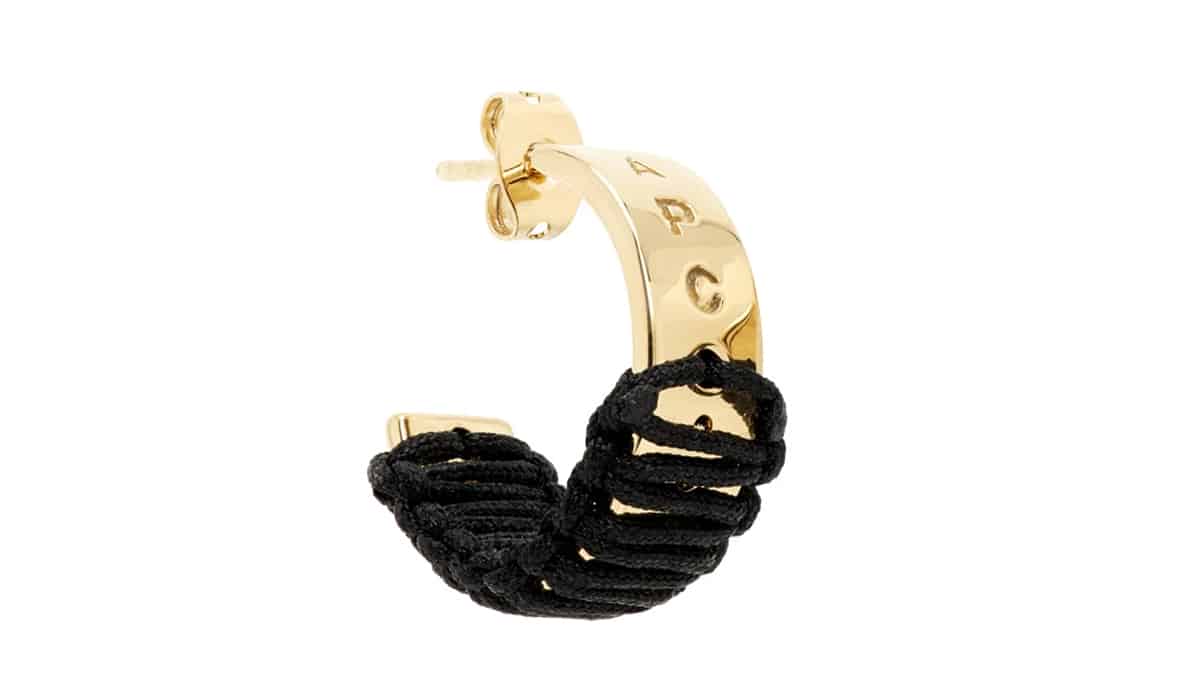 A.P.C. Orecchini Gold & Black Hoop Earrings