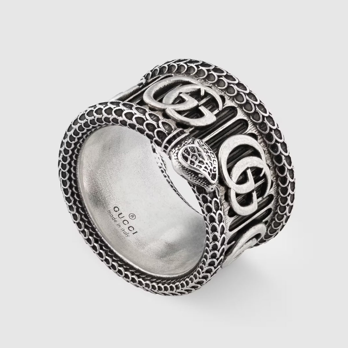 Gucci Anello argento doppia g