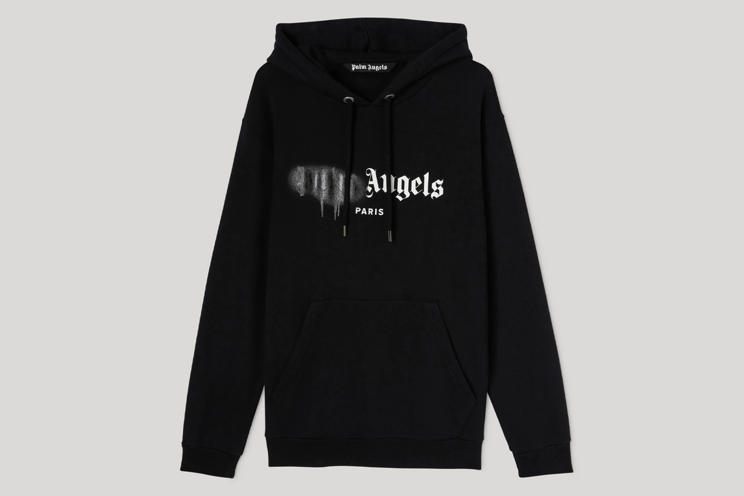 Palm Angels Felpa con Cappuccio Paris effetto Vernice Hoodie