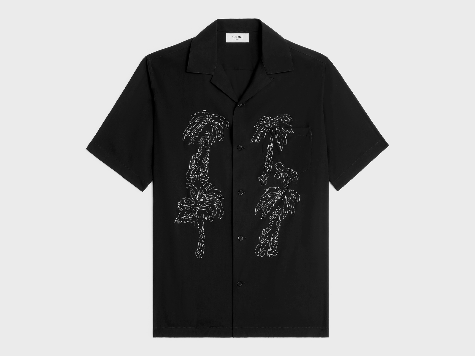 Celine Hawaiana Ricamata Viscosa Camicia