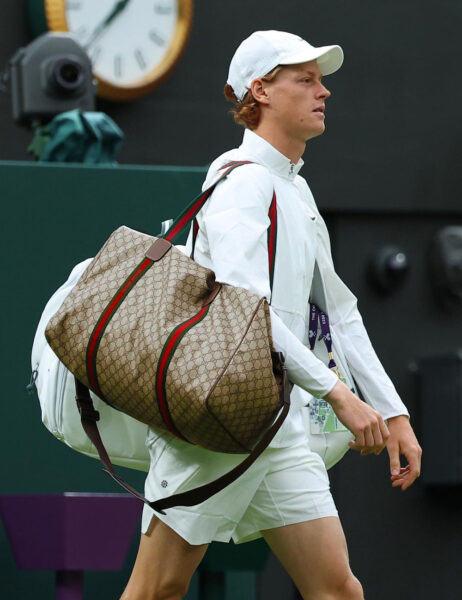 Jannik Sinner Gucci Ambassador Wimbledon Borsa tennis moda