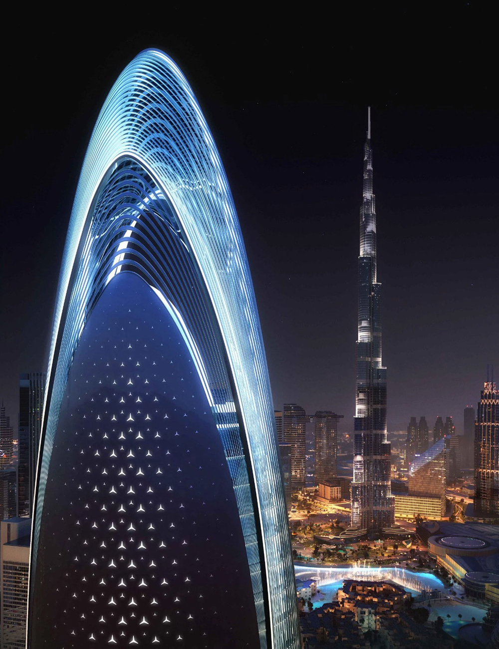 Mercedes-Benz grattacielo lusso Dubai skyscraper