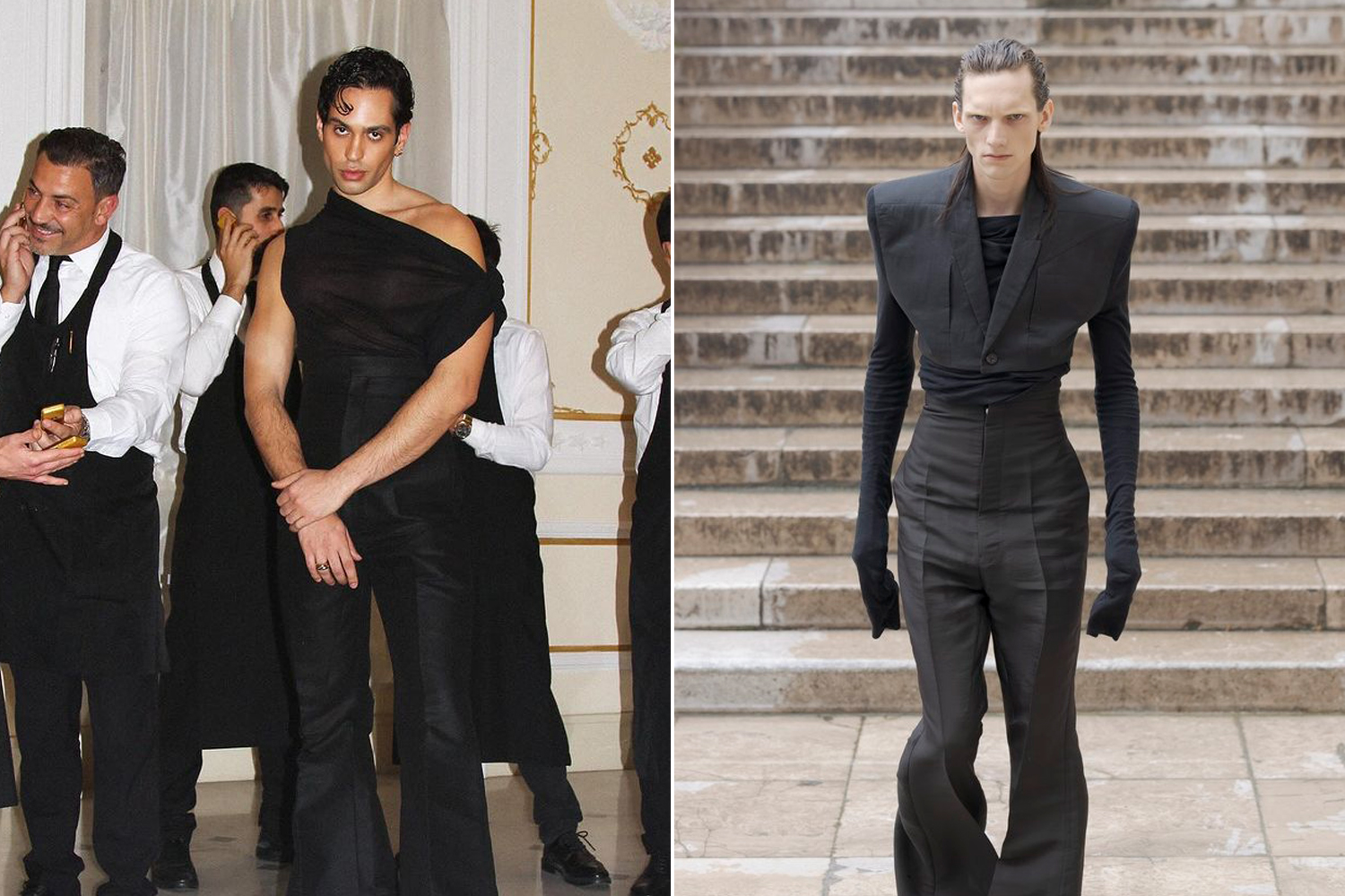 Mahmood Rick Owens abito SS24 Sanremo 2024 seconda serata