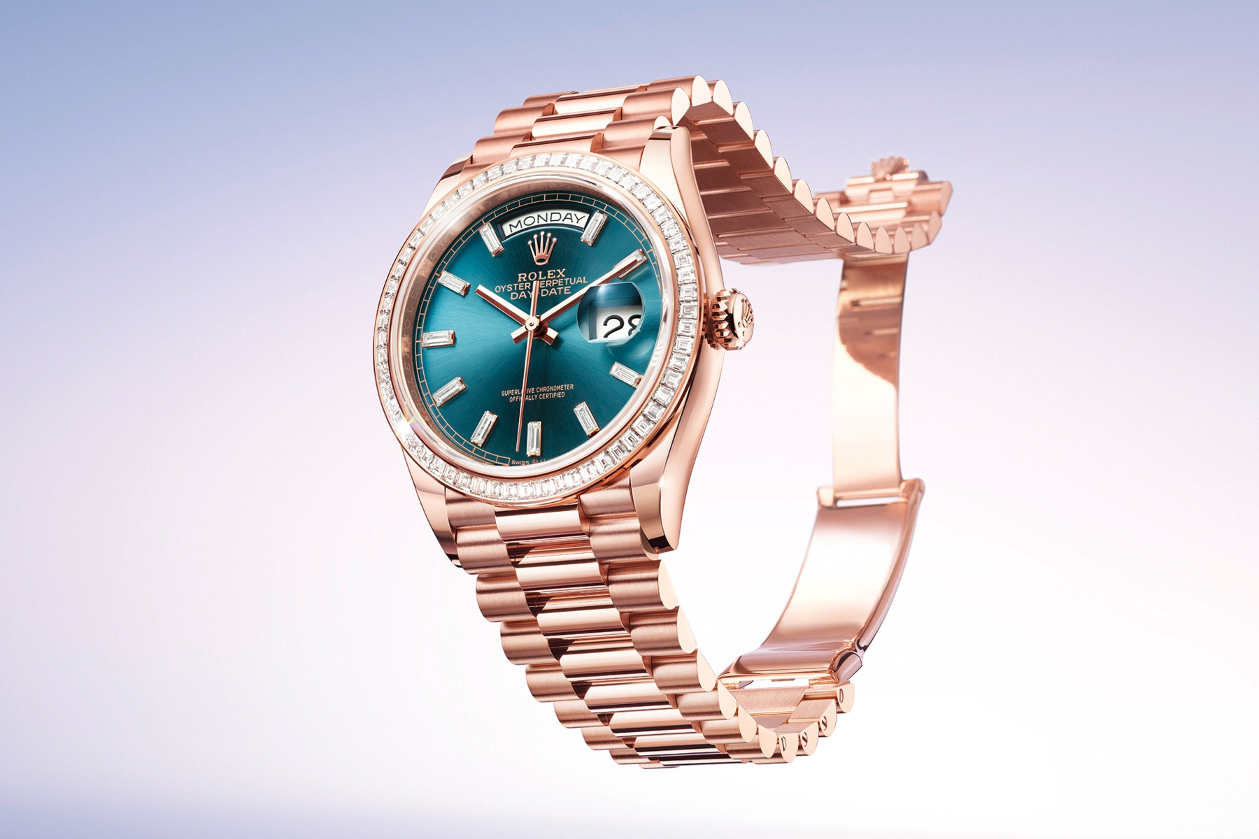 Rolex Day-Date 36 everose diamanti 128395TBR nuovi orologi 2024