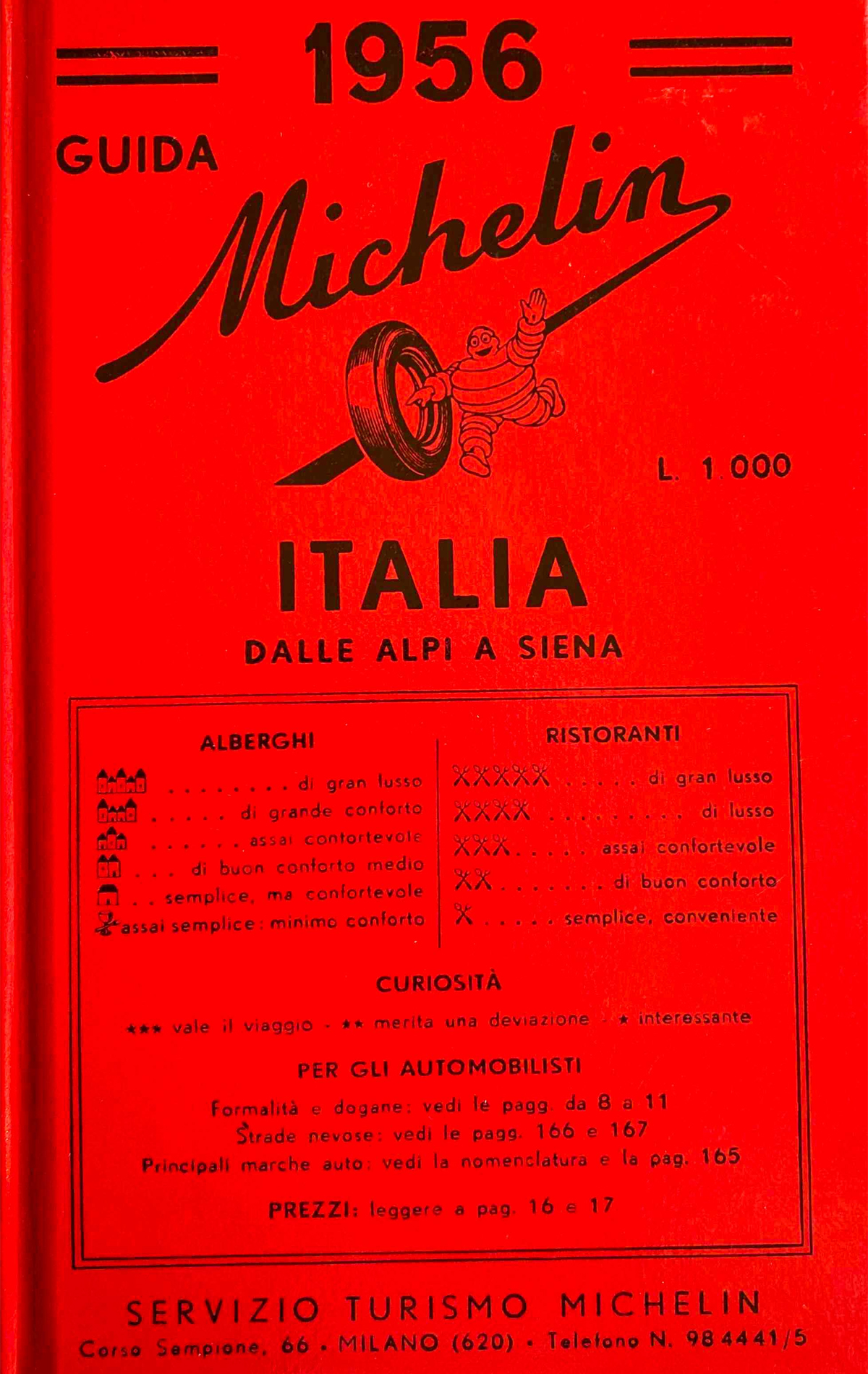 Guida Michelin 1956 italia storia origini