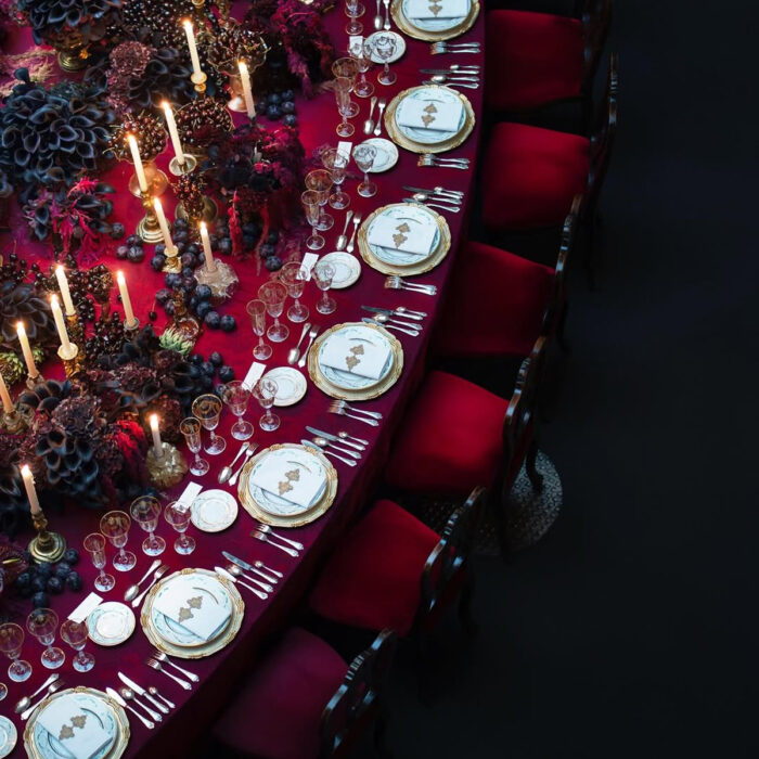 Mise en Place moda Saint Laurent dinner