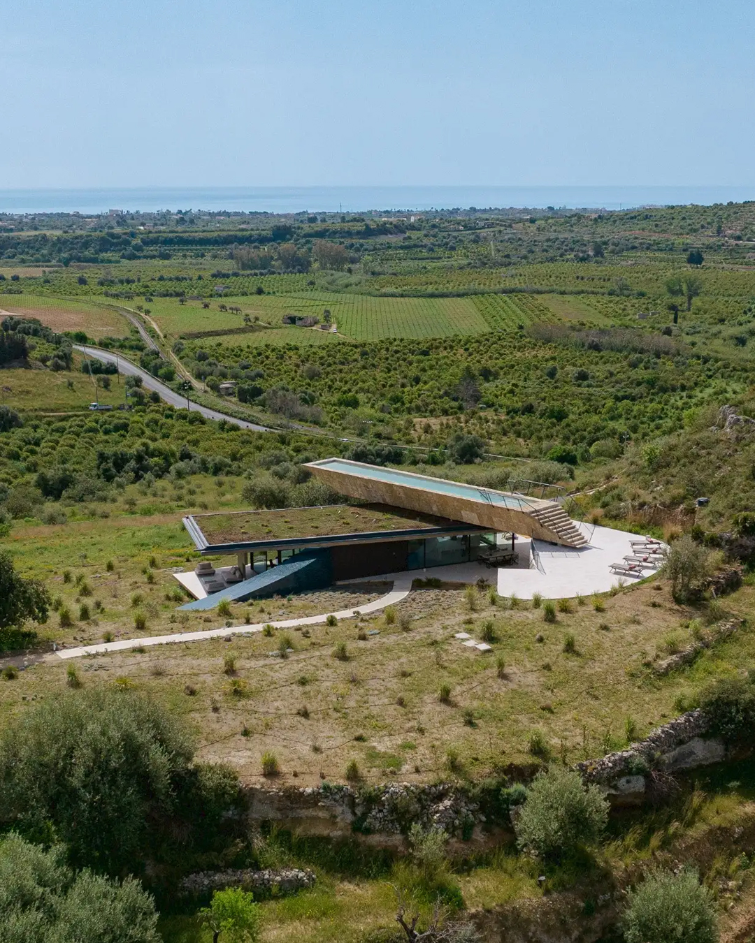 Villa Crudo tetto piscina Noto Sicilia