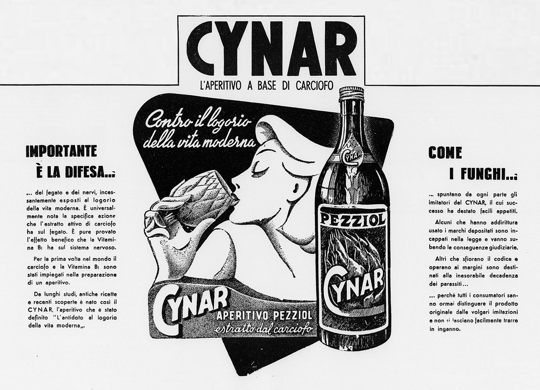 Cynar pubblicità storia aperitivo carciofo