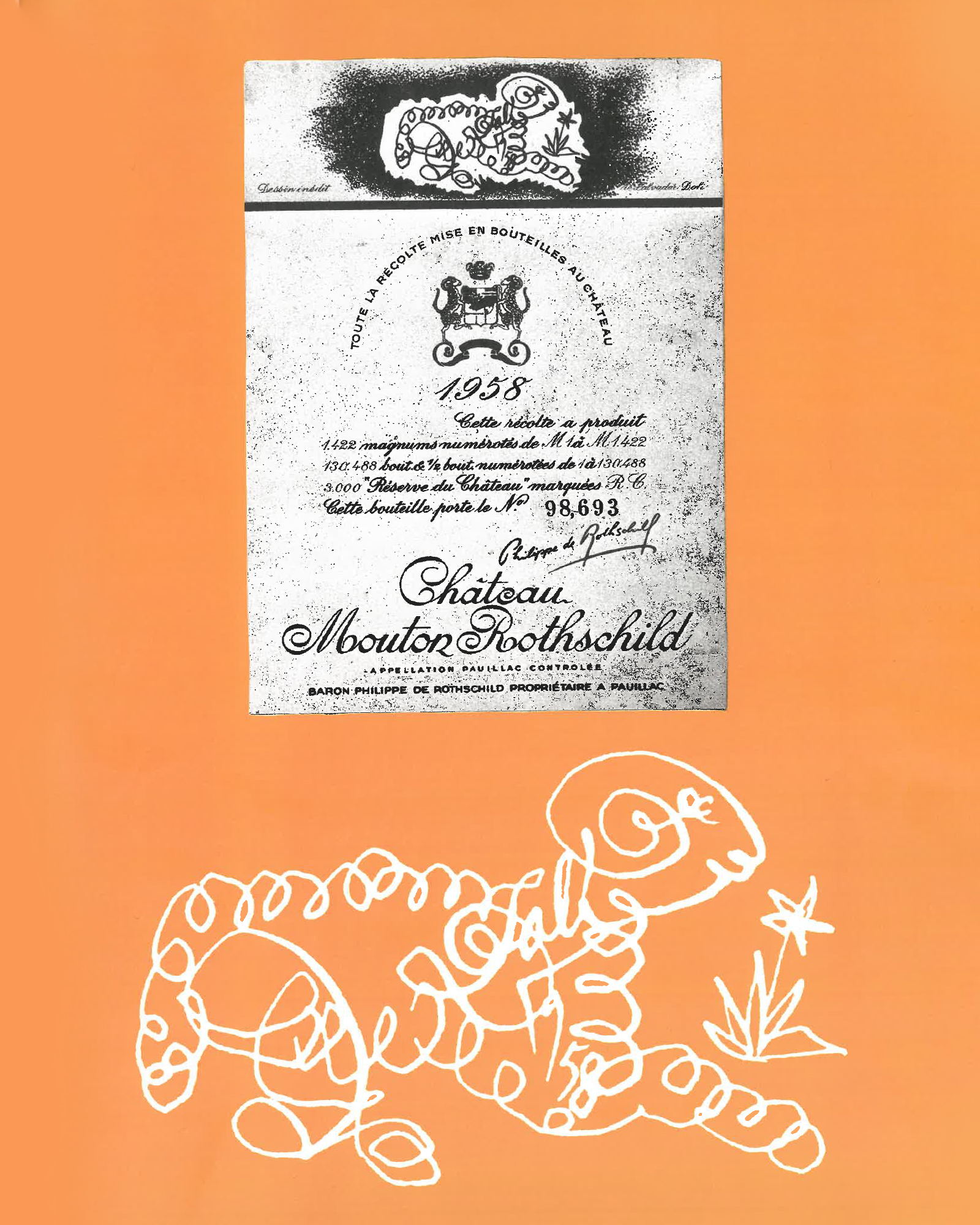 Salvador Dalí Les Vins de Gala libro vini guida etichetta Chateau Mouton Rothschild