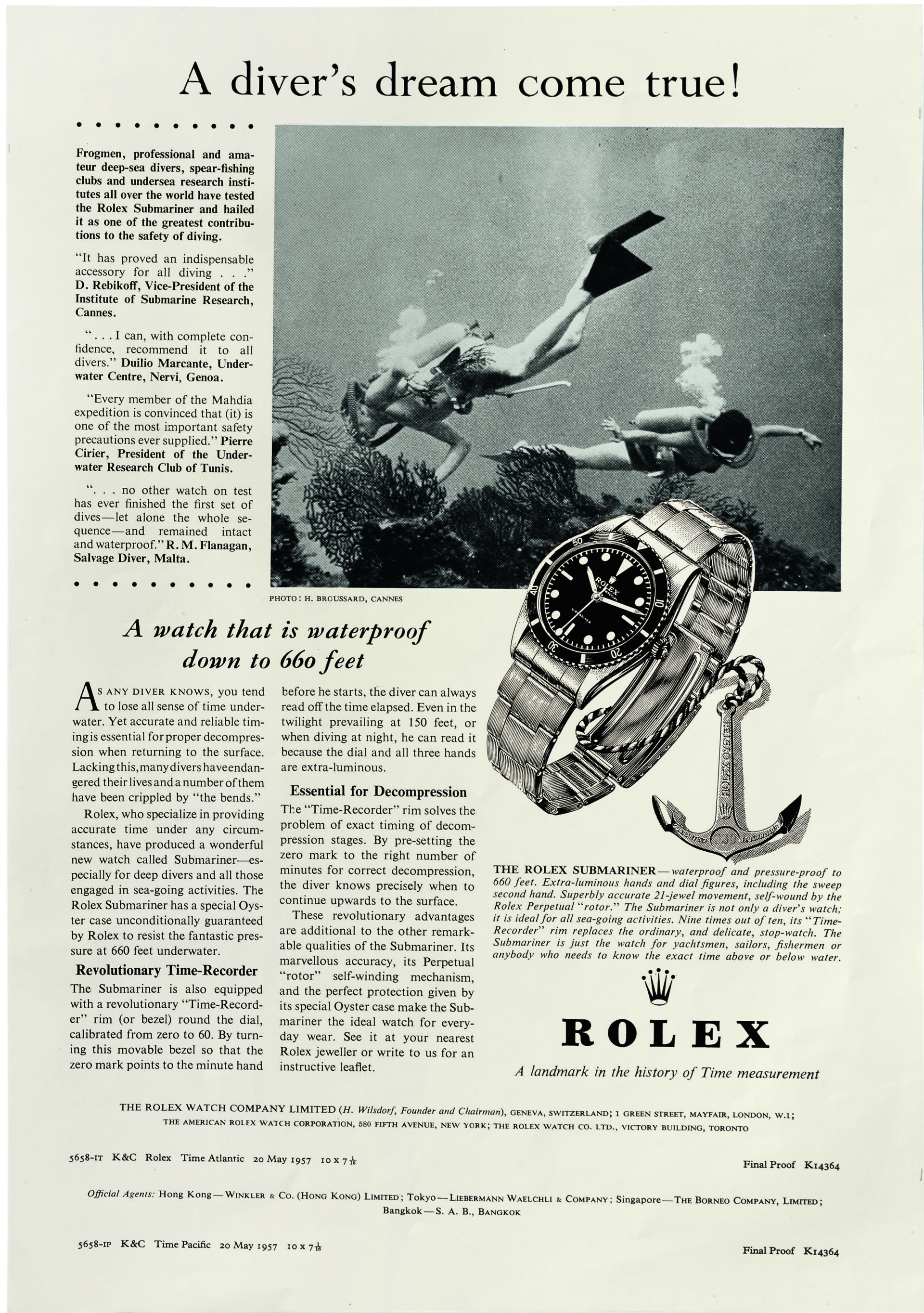 Rolex advertising 1957
