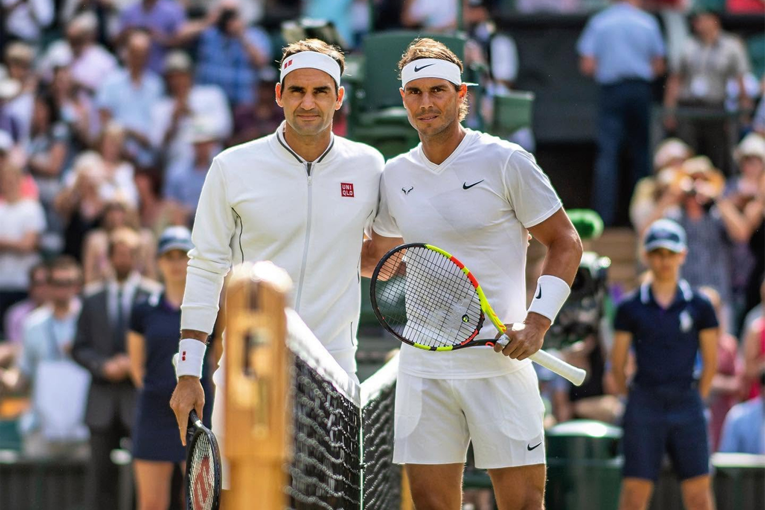 Wimbledon dress code total white look Federer Nadal
