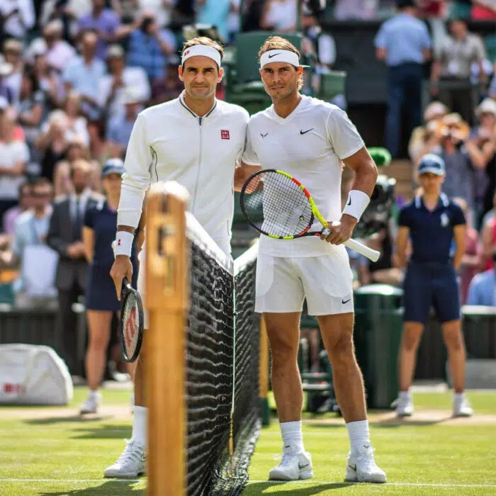 Wimbledon dress code total white look Federer Nadal
