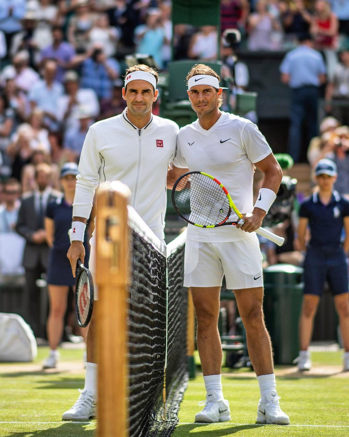 Wimbledon dress code total white look Federer Nadal