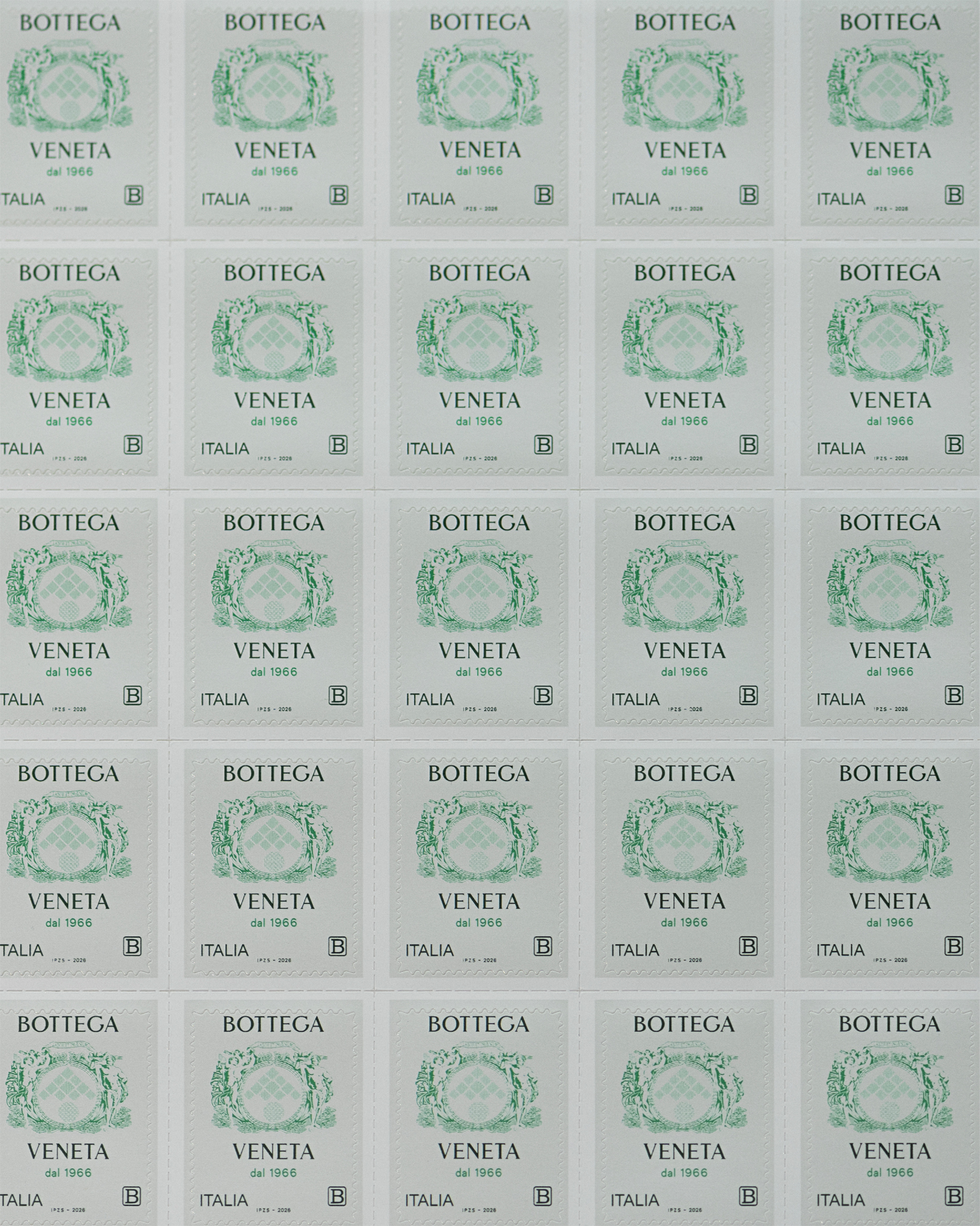 Bottega Veneta francobollo 60 anni celebrazione Poste Italiane