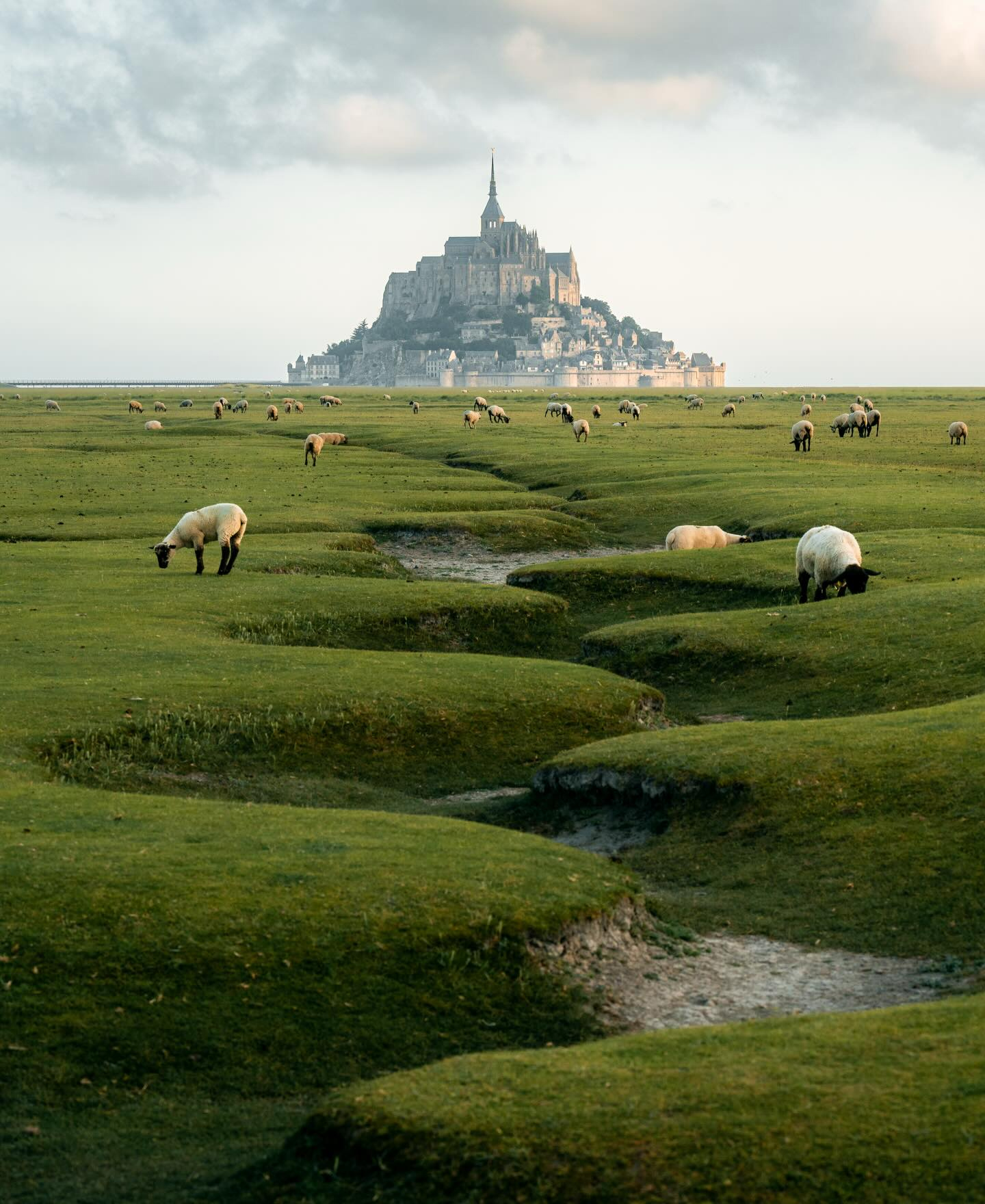 Mont Saint-Michel città Francia sospesa sul mare